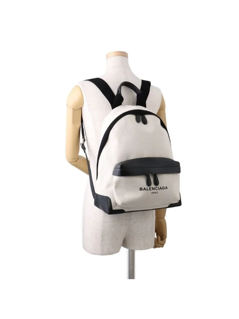 Balenciaga Backpack Navy Canvas Leather